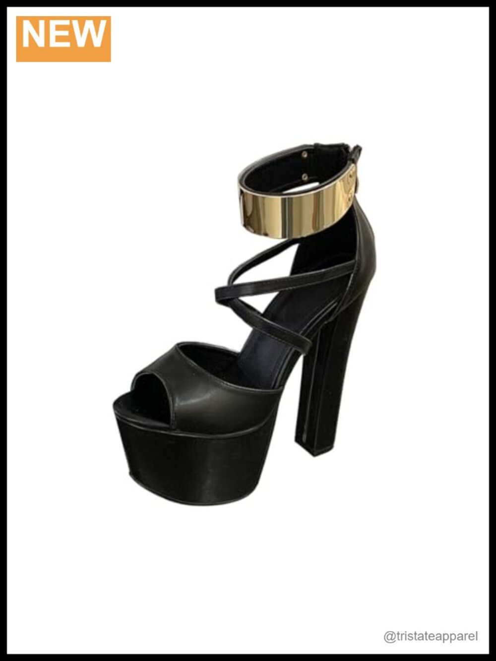 Faux Leather Strappy Platform Heeled Sandals Open Toe Chunky Party